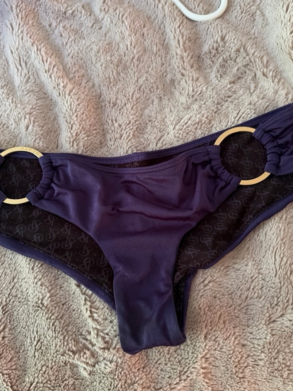 Victoria's Secret Purple Bikini Bottom with Gold Rings